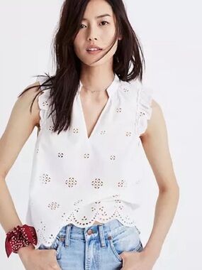 MADEWELL Eyelet Garden Sleeveless Top medium